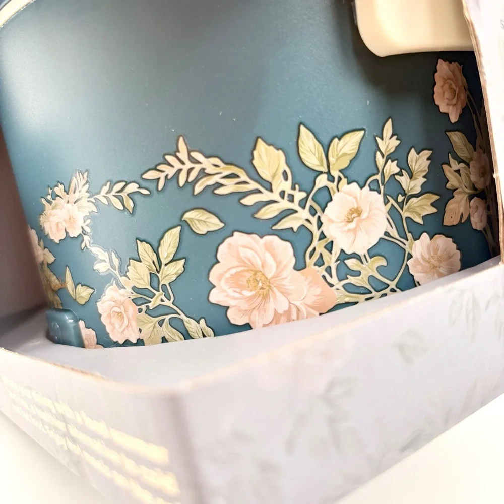 DwellStudio Heated Lunch Box 5 Cup Teal Floral Portable Food Warmer Home & Car